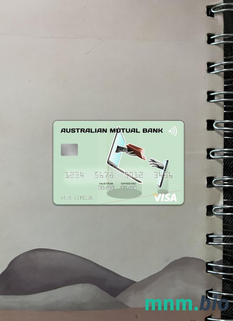 Australia Australian Mutual bank wygląd zdjęcia karty wizowej skan PSD + zdjęcie